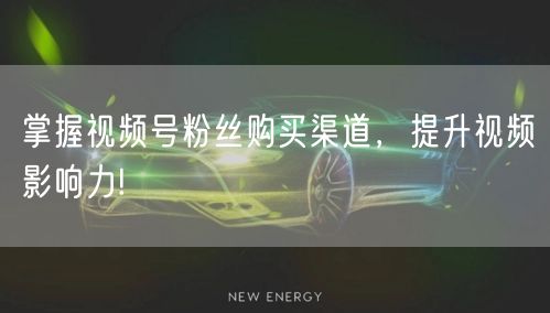 掌握视频号粉丝购买渠道,提升视频影响力!