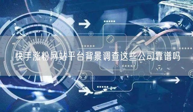 快手涨粉网站平台背景调查这些公司靠谱吗