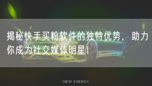 揭秘快手买粉软件的独特优势,助力你成为社交媒体明星!