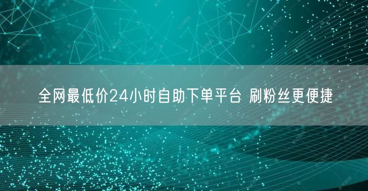 全网最低价24小时自助下单平台 刷粉丝更便捷